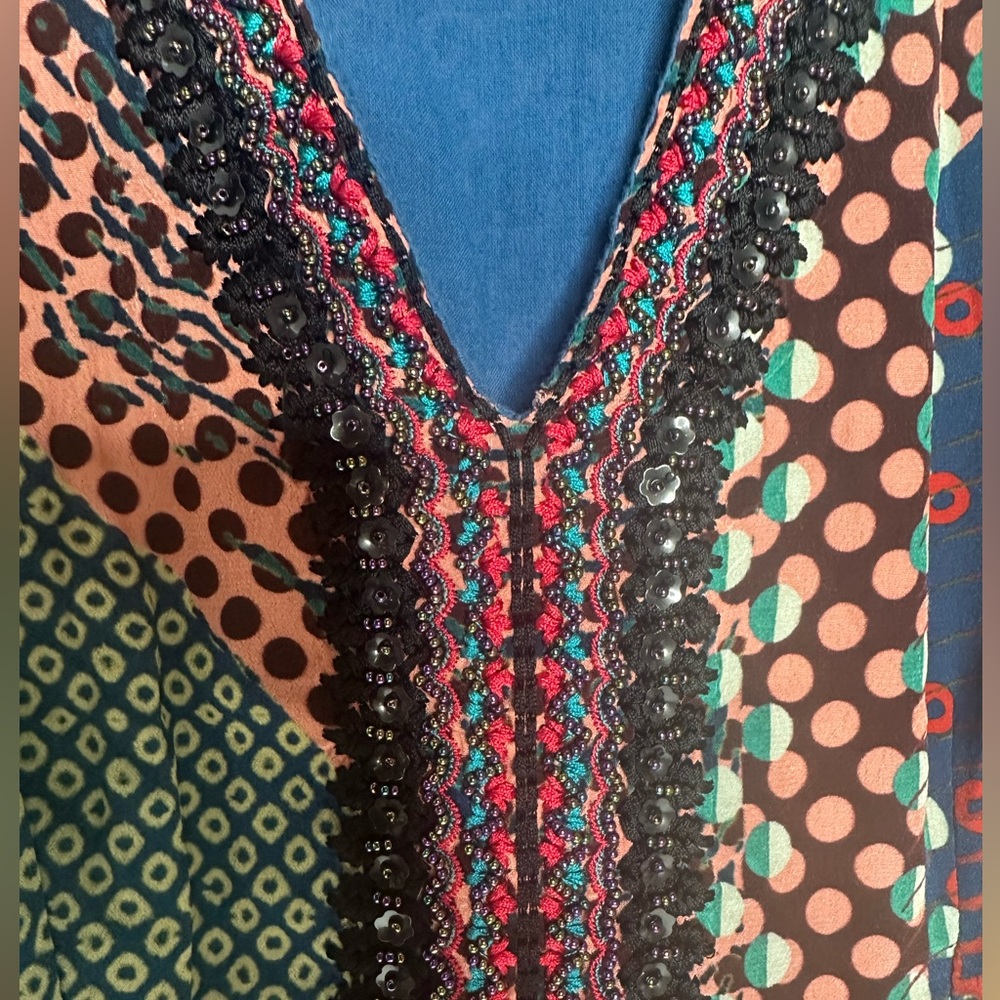Anthropologie x Bhanuni by Jyoti Patterned Beaded Maxi Dress 2P - Picture 14 of 14